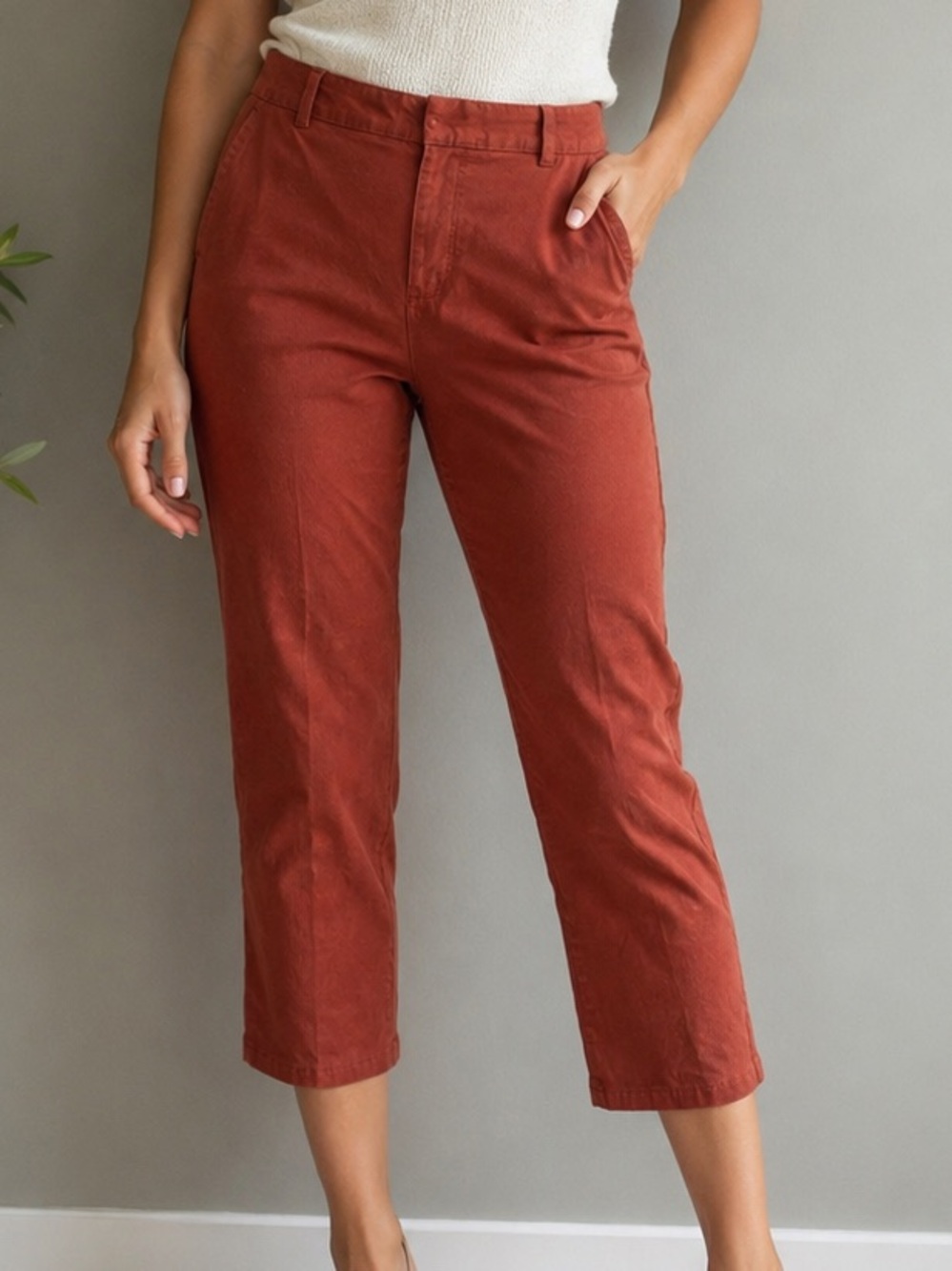 Eddie Bauer Rust Cropped Ankle Pants — Women’s Size 10